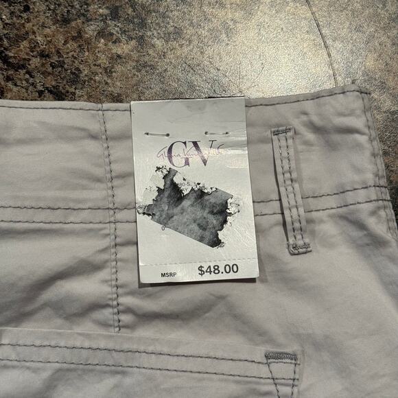 NWT Gloria Vanderbilt Pants Cropped Wide Leg Minimalist Casual Neutral Gray 6 - Picture 4 of 8